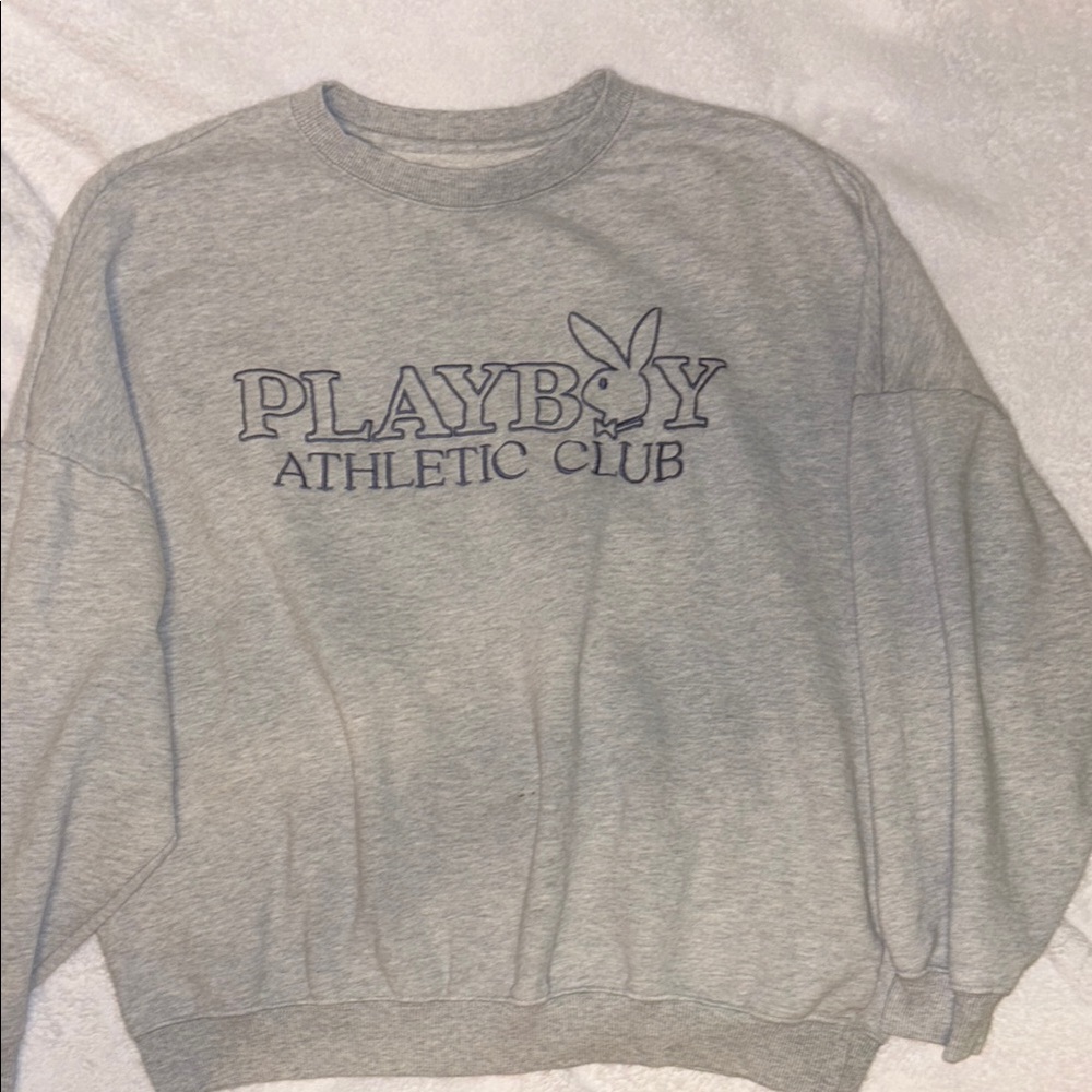 PLAYBOY Gray Crewneck Sweater Athletic Style